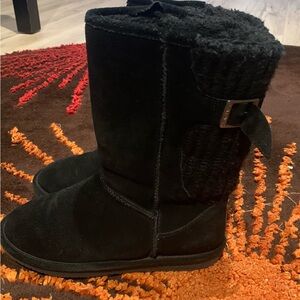 BearPaw Black Suede Boots 10